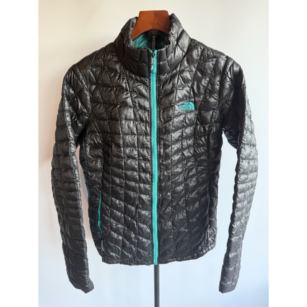 north face thermoball jacket womens Medium Puffer Jacket  Black Winter Jacket